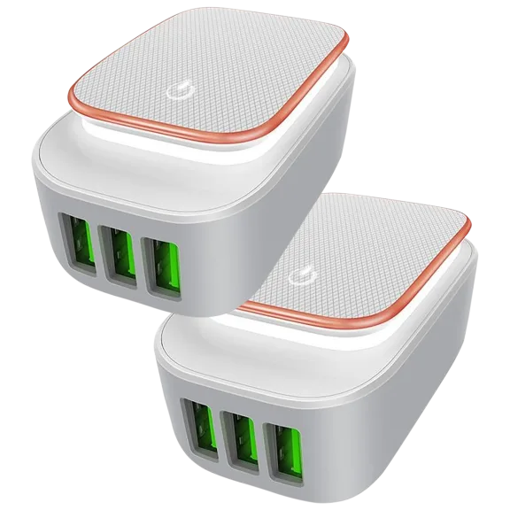2-Pack: iCover LED Touch Night Light 7 RGB Lights with 3 USB Ports