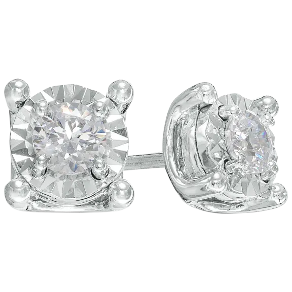 Allora Diamonds 1/5 Carat TW Diamond Solitaire Cushion-Shaped Stud Earrings