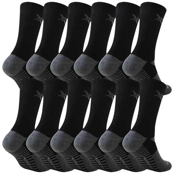 12-Pack: Extreme Fit Dri-Tech Moisture Control Crew Length Socks​