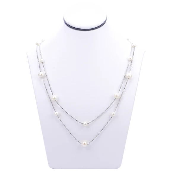 Imperial Pearl 36" Station Necklace