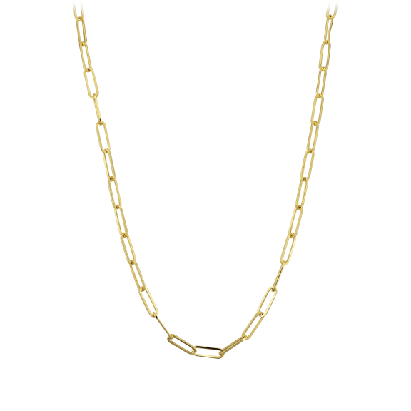 Pori Jewelers 18K Gold 3mm Paperclip Chain Necklace