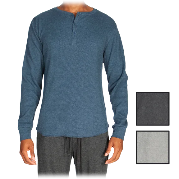 3-Pack: Unsimply Stitched Long-Sleeve Thermal Henley Shirts