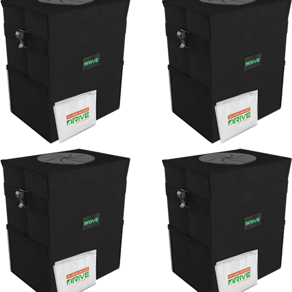 4-Pack: Drive Auto Collapsible Car Trash Can + 80 Bags