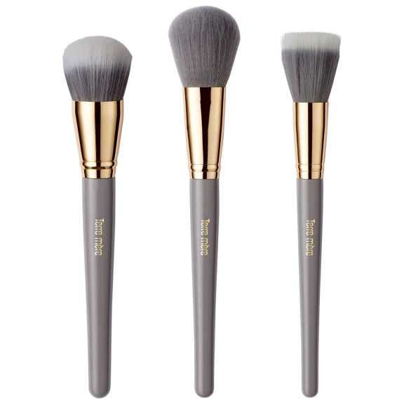 Terre Mère 3-Piece Professional Foundation Brush Set