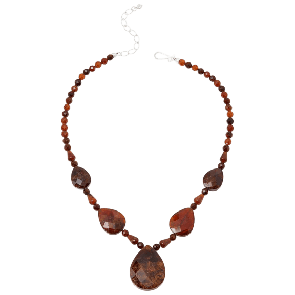 Jay King Sterling Silver Brown Hessonite Necklace