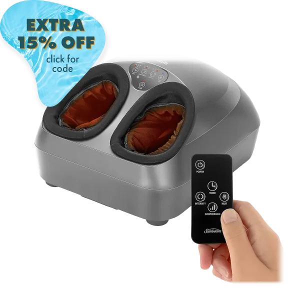 Sunbeam Shiatsu Foot Massager With Heat And Compression