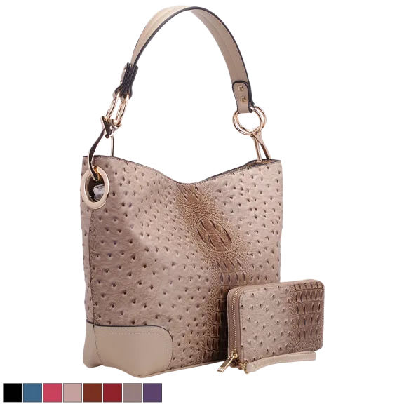 MKF Collection 2-Piece Wandy Vegan Leather Hobo & Wallet Set