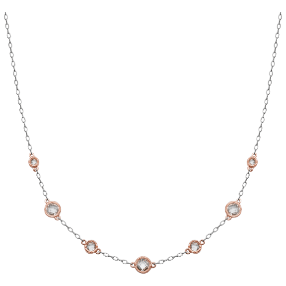 Morgan & Paige 14K Rose Gold Rhodium Bezel Necklace