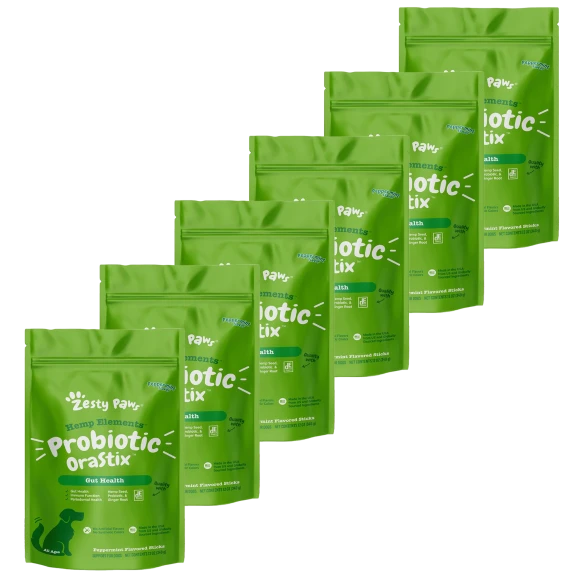 6-Pack: Zesty Paws Hemp Elements Probiotic Orastix (Best By 5/20/25)