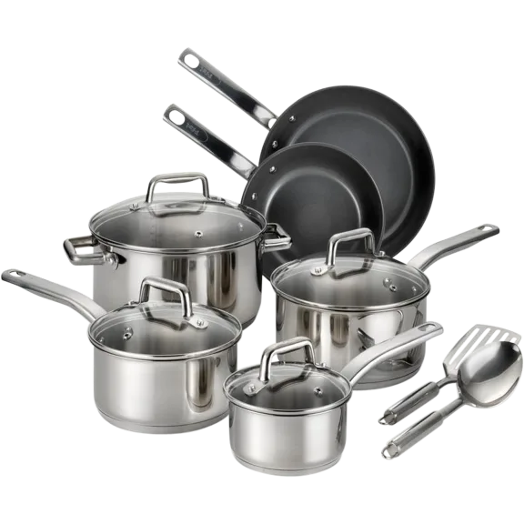 T-Fal Precision Ceramic 12-Piece Stainless Steel Cookware Set
