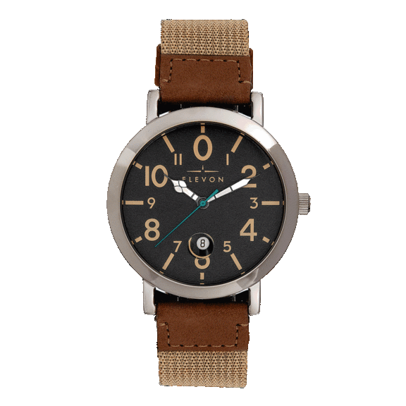 Elevon Mach 5 Canvas-Band Watch With Date