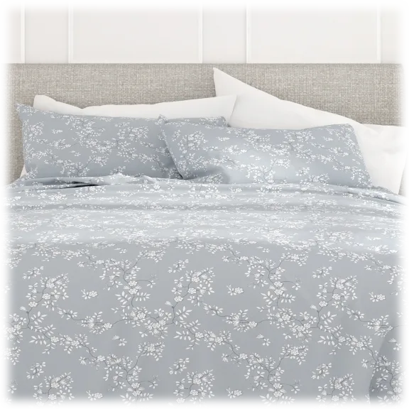 4-Piece: Cloth and Gable Bed Sheets Set Ultra Soft with Trellis Vine Pattern