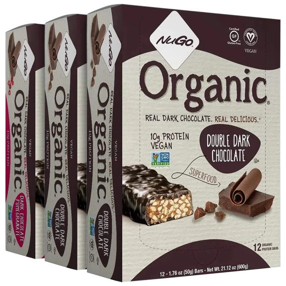 36-Pack: NuGo Organic Dark Chocolate Protein Bars