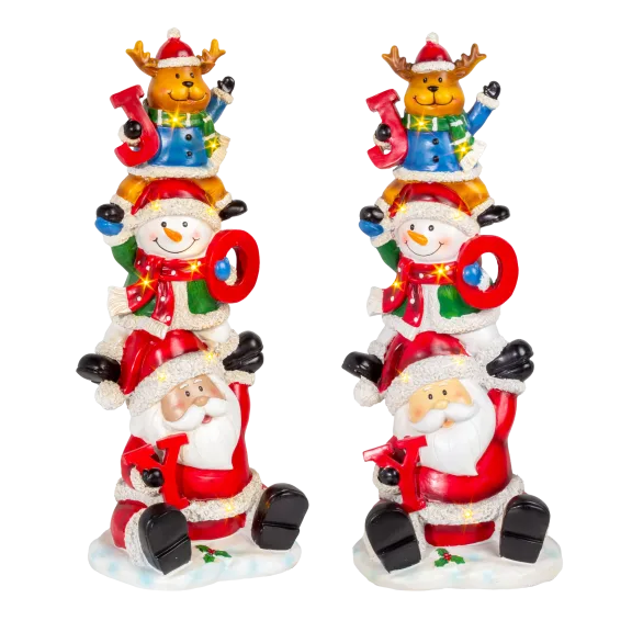 Winter Lane 23" LED Joy Christmas Character Stack