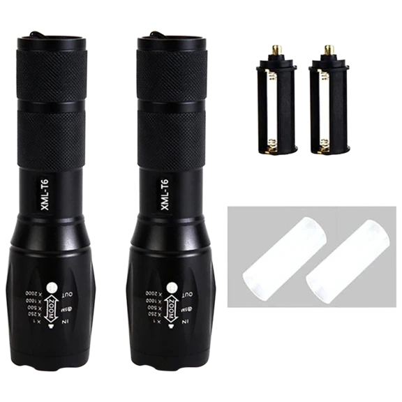 2-Pack: XML-T6 Tactical LED Flashlights