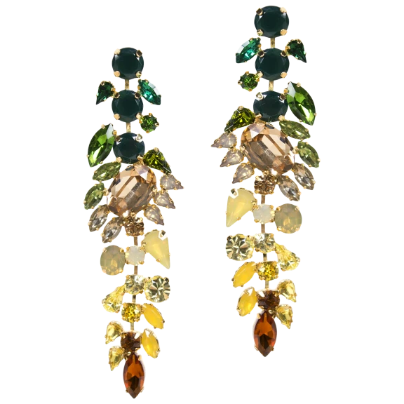 Green Ombre Statement Earrings