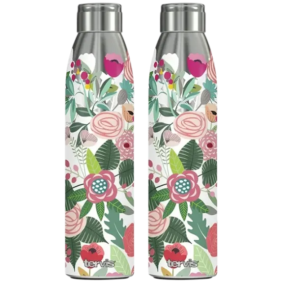 2-Pack: Tervis 25oz Budding Bliss Slim Carafe Tumblers