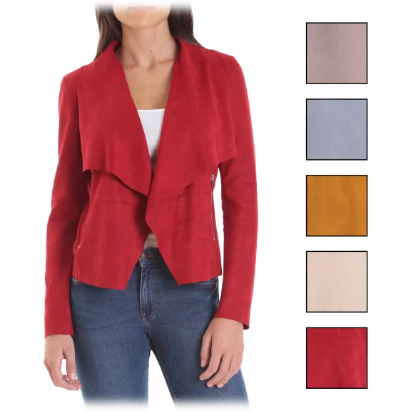 Bagatelle Faux Suede Draped Jacket