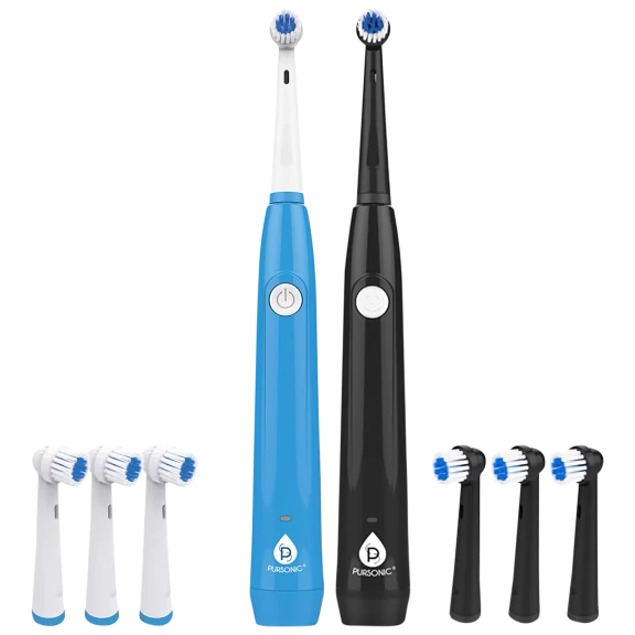 Pursonic USB Rechargeable Round Toothbrush with 3 Brush Heads