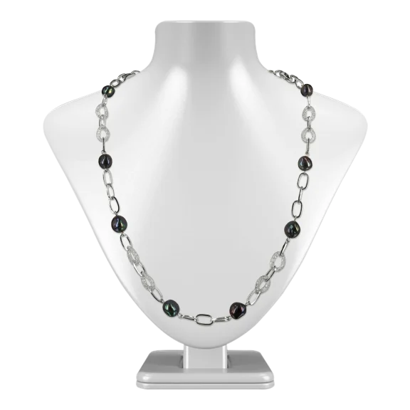 SUNSHINE COAST COLLECTION 18K White Gold Filled Swarovski Necklace & Bracelet