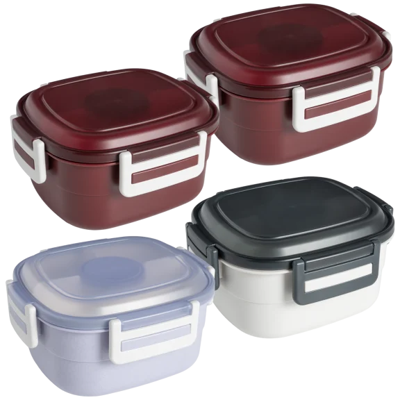 4-Pack: Bento Box 44oz To-go Containers with Ice Packs