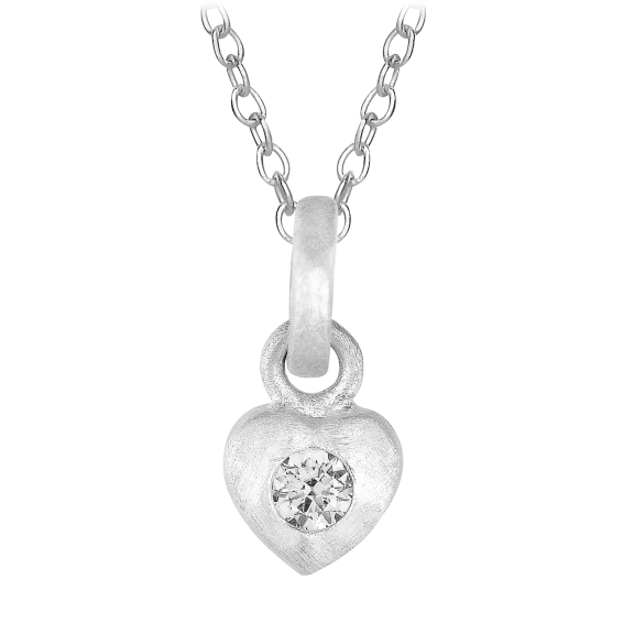 Gold Plated Sterling Silver Satin Heart Necklace