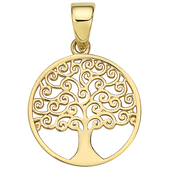 Pori Jewelers 14K Yellow Gold Dainty Tree of Life Pendant