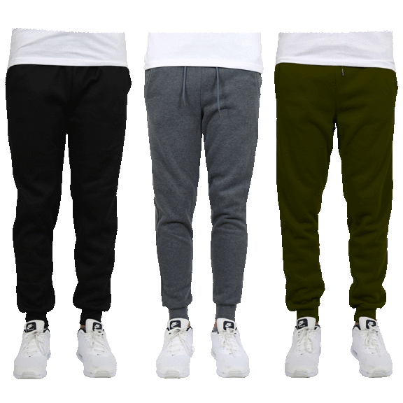 3-Pack: Mens' Classic Fleece Jogger Sweatpants