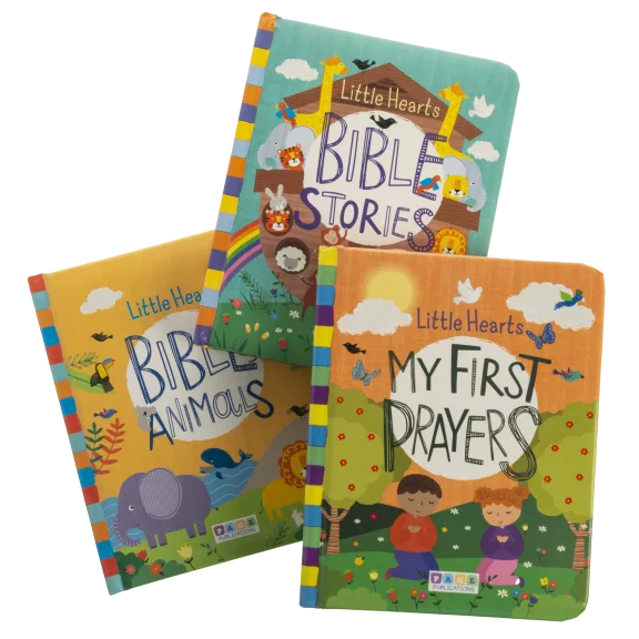 3-Pack Padded Board Books "Little Hearts Religious Theme"