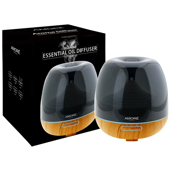 Amore Paris Ultrasonic Aromatherapy Cool Mist Humidifier Diffuser - Optional Oil