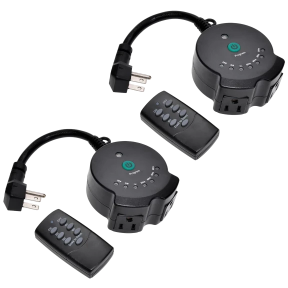 2-Pack: ClearPower Outdoor Lighting Timer with Remote
