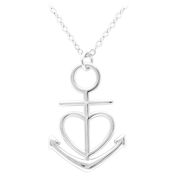 Golden NYC Jewelry Silver Plating Anchor Necklace