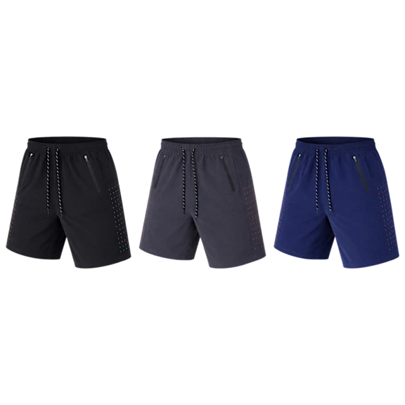 3-Pack: GBH Men's Perforated Performance Training Shorts with Zipper Pockets