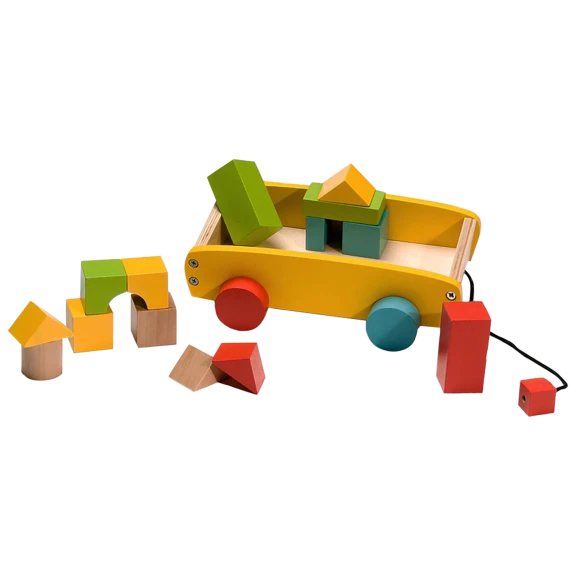 BooKid Pull Along Block Wagon - 20 Piece Set