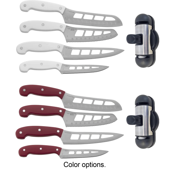 ONLINE EXCLUSIVE: Mad Hungry 4-Piece Air Blade Knife Set and Knish Sharpener