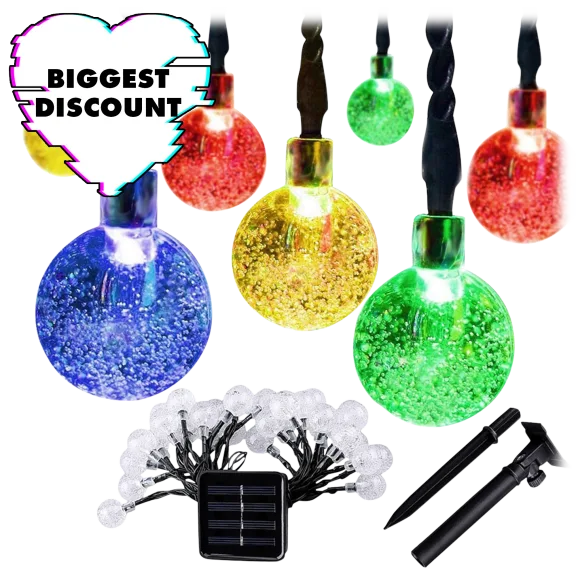 Hakol Solar String Lights 20 LED 16Ft Outdoor Colored Waterproof Lights