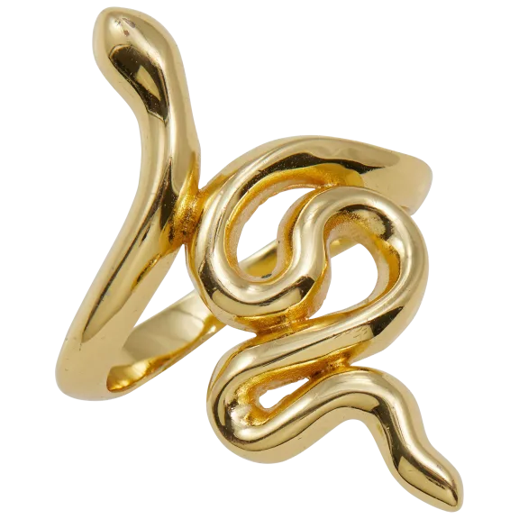 Savvy Cie 18K Gold Plated Snake Ring