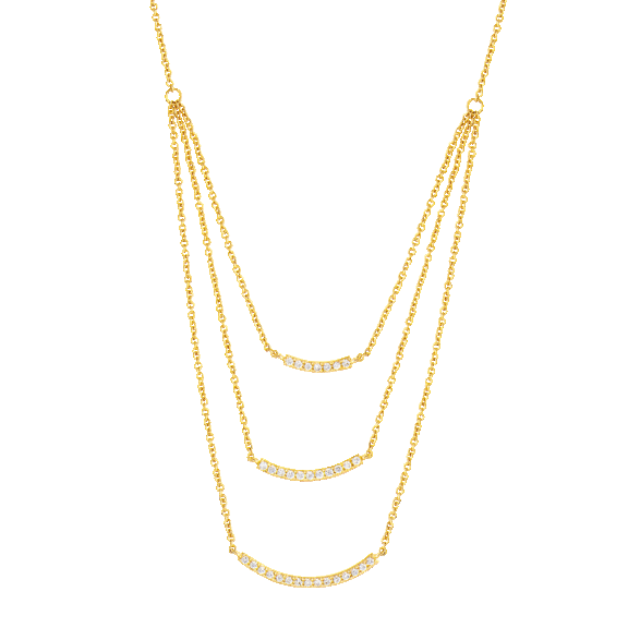Sole du Soleil 18k Plated Layered Bar Necklace
