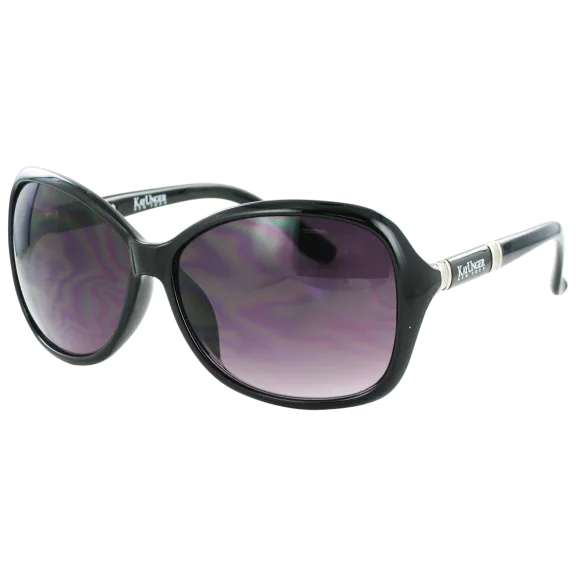 Kay Unger Black Modified Rectangle Frames and Gradient Smoke Lenses
