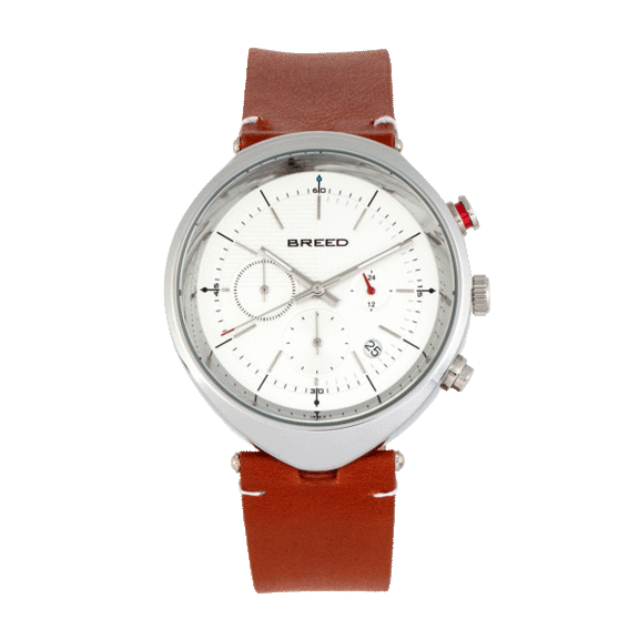 Breed Tempest Chronograph Leather-Band Watch with Date Display