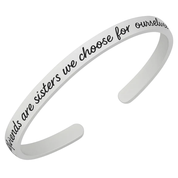 Krediz Silver "Girlfriends" Cuff Bracelet
