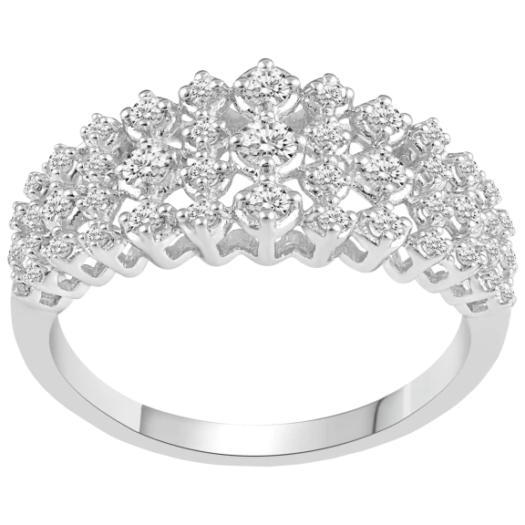 Fifth and Fine 1.00 Carat TW Diamond Anniversary Ring in 925 Sterling Silver