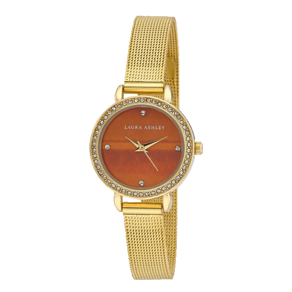 Laura Ashley Women's Gemstone Dial Mesh Strap Watch