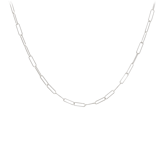Savvy Cie Sterling Silver Paperclip Necklace