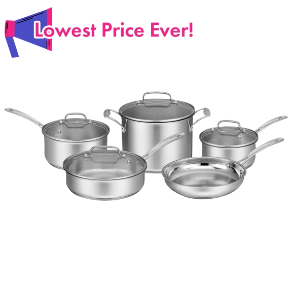 Cuisinart Chef's Classic 9-Piece Stainless Steel Home Gourmet Cookware Set