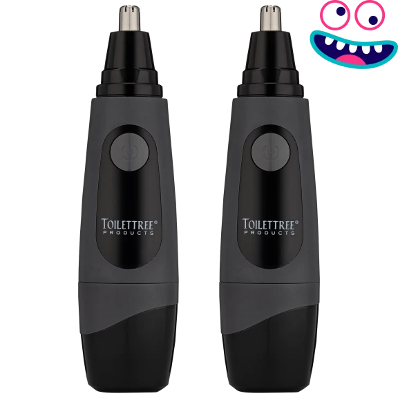 2-Pack: ToiletTree Products Grey Nose Trimmers with LED Light