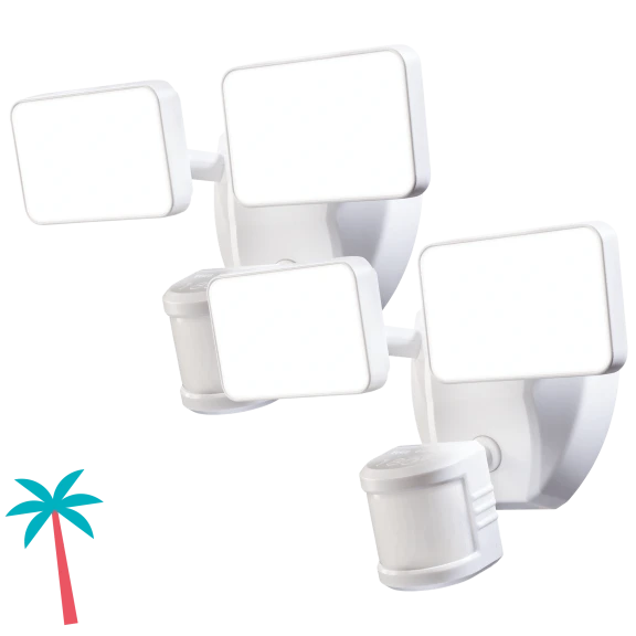 2-Pack: SECUR360 Wired 2000-Lumen LED Wi-Fi Security Lights