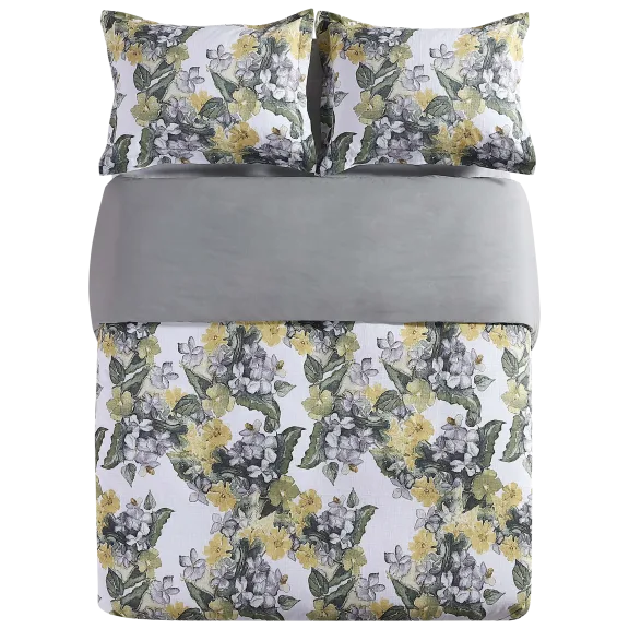 Kensie Aria Floral Print 3 Piece Duvet Set