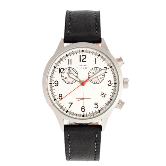 Elevon Antoine Chronograph Leather-Band Watch With Date