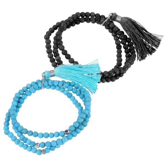 Morgan & Paige Rhodium Plated Beaded Wrap Bracelet